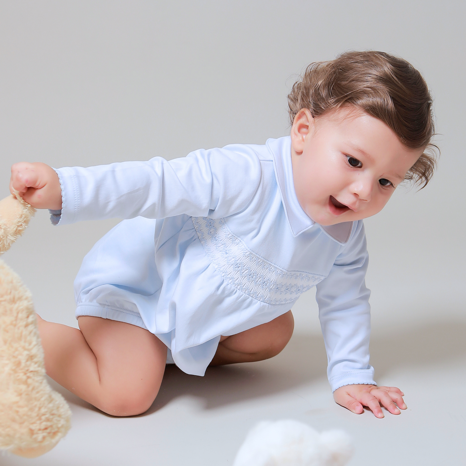 Capri Blue Waves Smocked Bubble Capri Blue Waves Smocked Bubble