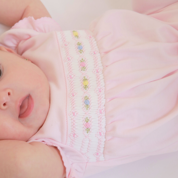 Candy Roses Smocked Romper